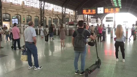 Train operator strike continues in Spanish cities, Barcelona/Valencia, ES - 01 O Stock Footage 204059106