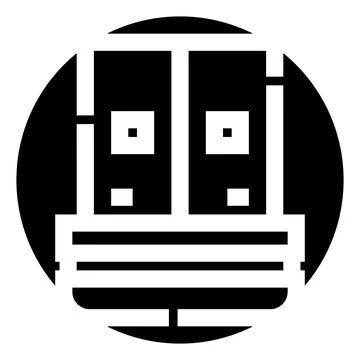 Train or subway front view line art icon Stock Illustration