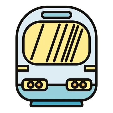 Train or subway front view icon illustration Stock Illustration