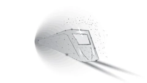 Train or subway train. High-speed rail. Illustration from Polygonal of triang Stock Illustration
