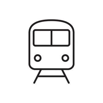 Train outline icon vector front view  for graphic design, logo, web site, soc Stock Illustration