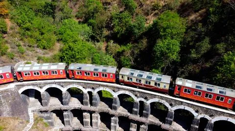 Train Over The Bridge Stock Photos