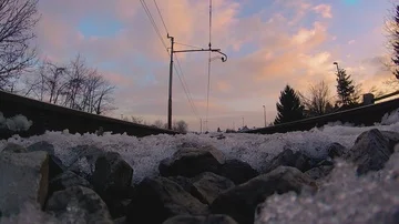 Train over camera Stock Footage 85704540