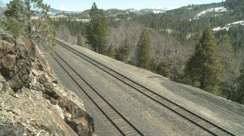 Train over Donner Pass Stock Footage 597803