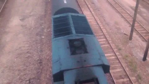 Train, Overhead No Shadows, Distributed Power Unit, Union Pacific Train Yard Vídeo Stock 250050657