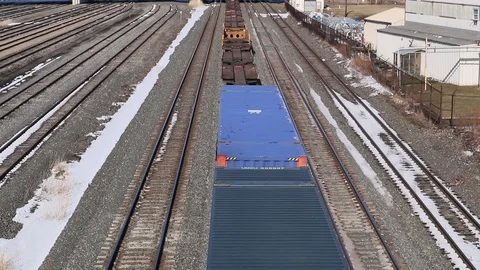 Train Overhead View of Moving Train in Buffalo New York USA Vídeos de archivo 126945447