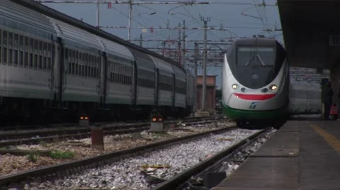 Train in Padova, Italy Stock Footage