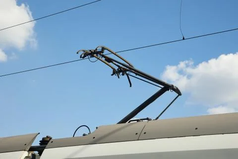 Train Pantograph Closeup Stock Photos
