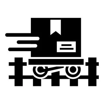 Train parcel delivery icon, simple style Stockillustratie