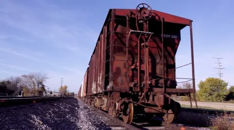 Train parked on tracks Stock Footage 12372353