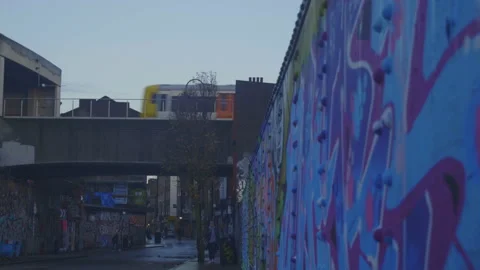Train pass man on phone Stock Footage 145551794