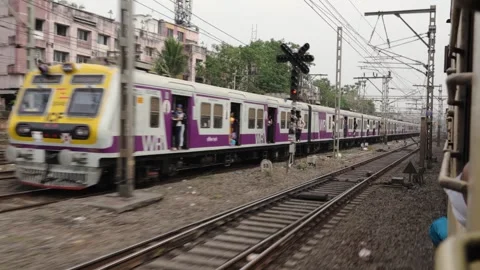 Train pass on new track Video stock 241301457