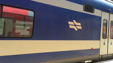 Train pass throw Binyamina station, Israel Stock Footage 52683039