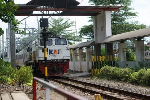 The train passed slowly Foto stock