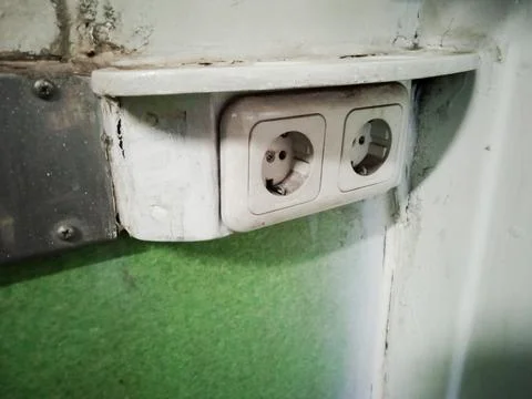 Train passenger cable plug Stock Photos