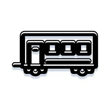 Train passenger carriage icon representing public transportation Stock Illustration