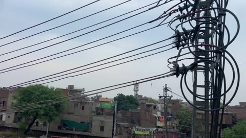 Train of passenger is moving in Lahore on April 14, 2024 Video stock 273082001