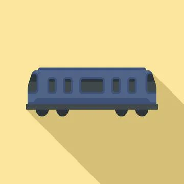 Train passenger wagon icon, flat style Illustrazione stock