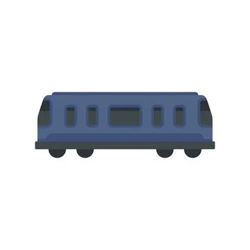 Train passenger wagon icon flat isolated vector Illustrazione stock