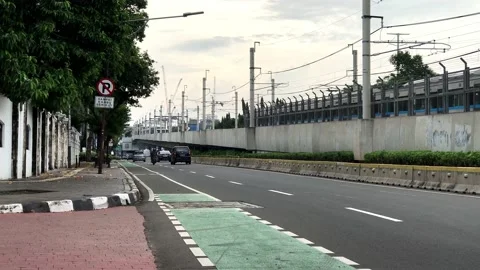 The train passes in the afternoon Stock Footage 171147560