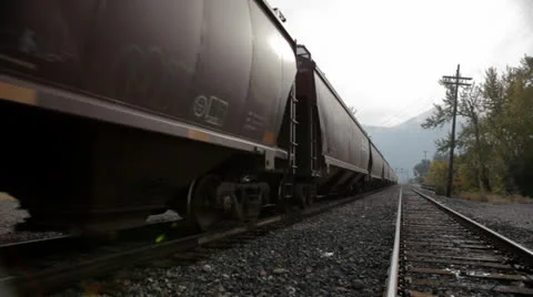 Train Passes Stock Footage 22795649