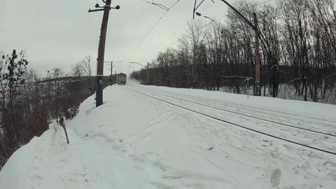 The train passes by Stock Footage 74834233