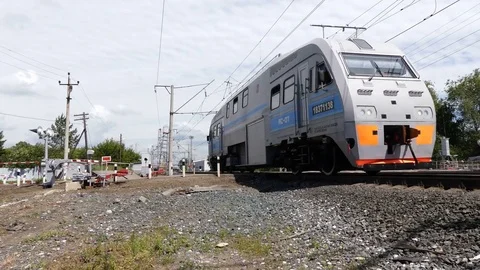 Train passes Stock Footage 78778585