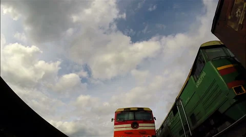 The train passes at high speed. Stock Footage 53290363