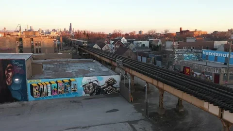 Train passes Mural Video stock 188592055