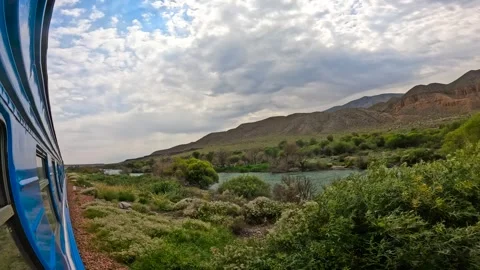 The train passes next to the river 動画素材 282362832