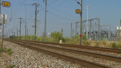 Train passes quickly Stock Footage 12161767