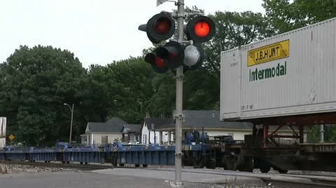 TRAIN PASSES SLUM Stock Footage 11146512