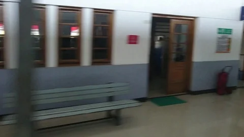 The train passes the station Stock Footage 118794787