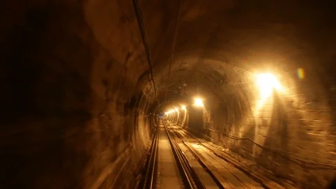 Train passes tunnel Stock Footage 87708267