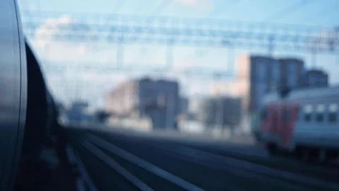 Train passing, abstraction and blurred background Stock Footage 125136082