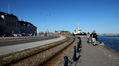 Train passing from behind Stock Footage 40468894