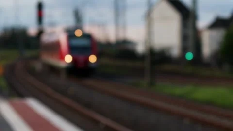 A train passing by blur video Stock Footage 249272263