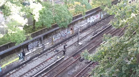 Train Passing By in Brooklyn - With Sound Video stock 49662061