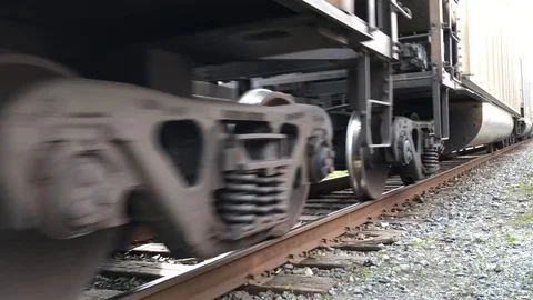 Train passing in close up Stock Footage 106978243