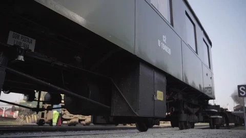 Train passing by - closeup view Stock Footage 107153788