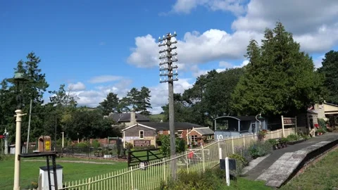 Train passing Cotherington station Stock Footage 138651683