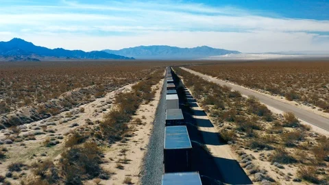 Train Passing By in the Desert Video stock 127011596