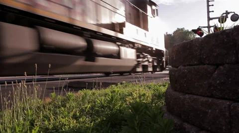Train Passing By Stock Footage 35336660