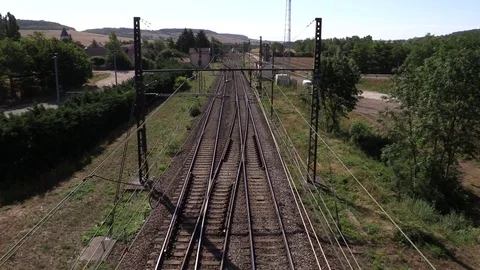Train passing Stock Footage 77263275