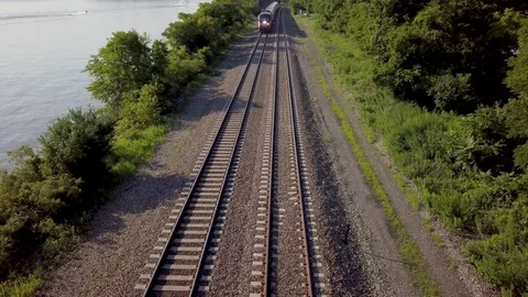 Train passing Stock Footage 96120816