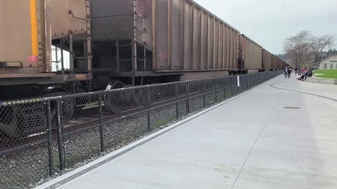 Train passing by Stock Footage 107027934