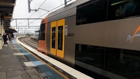 Train passing Stock Footage 116312536