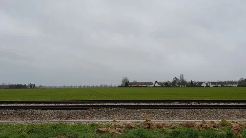Train passing-by in France, Europe Stock Footage