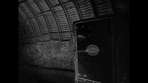 Train passing by the mine, adventure of coal, united kingdom, 1947 Video stock 131532659