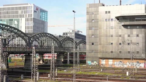 Train passing by in Munich, Germany Stock Footage 165948391